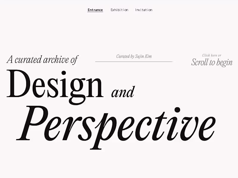 Cover image for Design & Perspective - Sujin Kim's portfolio website