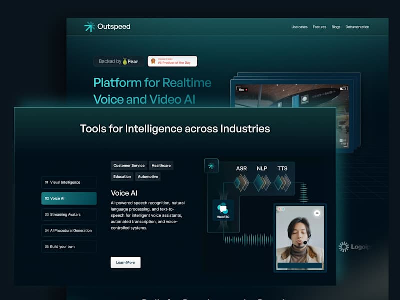 Cover image for Brand + Website for Outspeed - Realtime Voice and Video AI