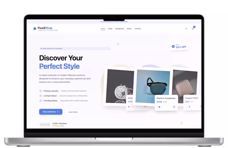 Cover image for Flux8 Shop Custom eCommerce Platform Development