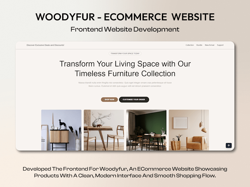 Cover image for WoodyFur - Ecommerce Website (Frontend Development)