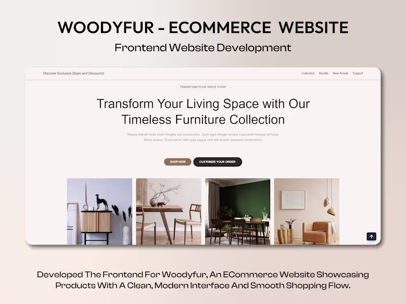 Cover image for WoodyFur - Ecommerce Website (Frontend Development)