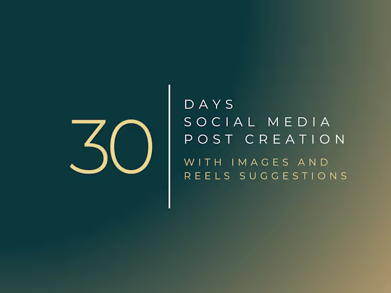 Cover image for 30 Days Social Media Post Creation