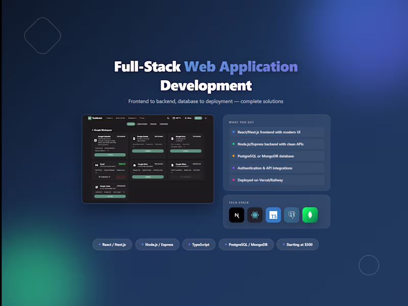 Cover image for Full-Stack Web Application Development
