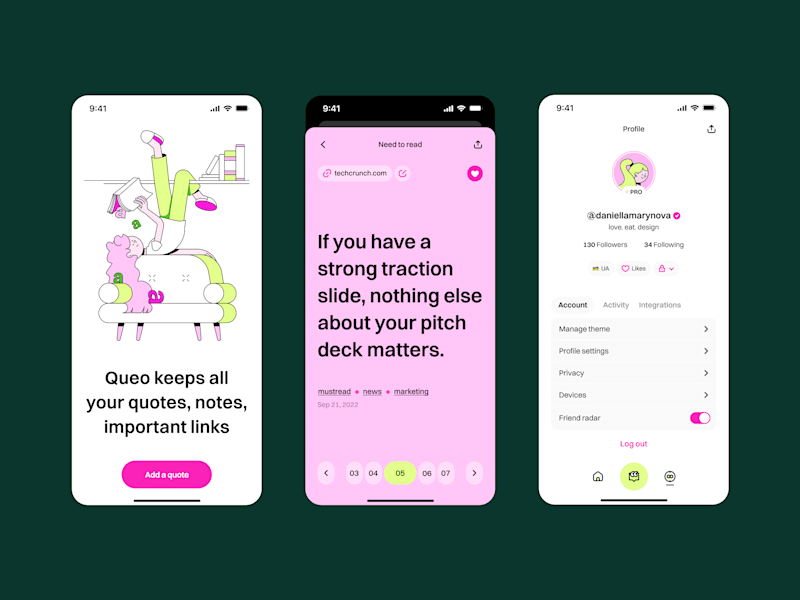 Cover image for Mobile app: app design, main page, settings