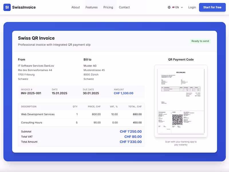 Cover image for Professional QR Bill Generator for