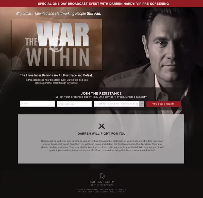 Cover image for Darren Hardy Funnel Design – War Within Series