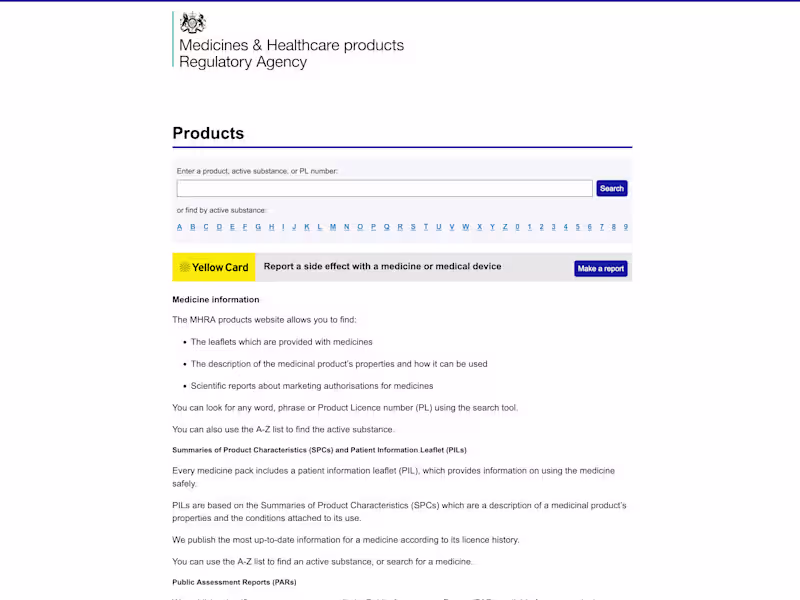 Cover image for UK Medicine Healthcare Regulatory Agency
