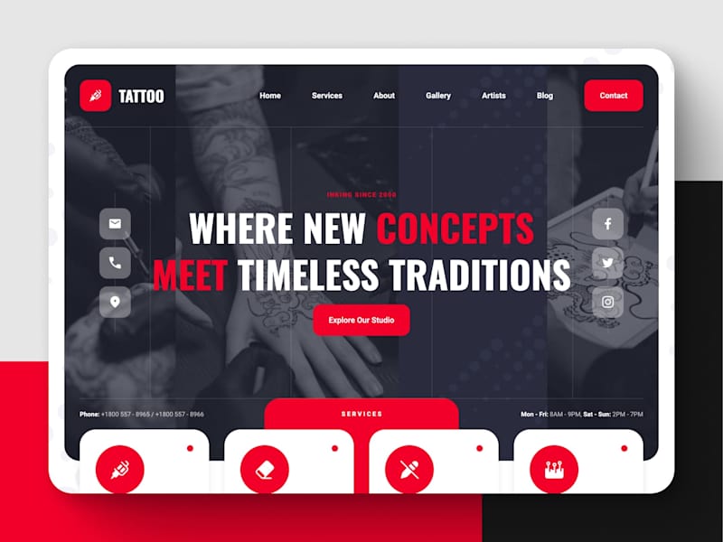 Cover image for INKSTAIN: Tattoo Studio Website Template