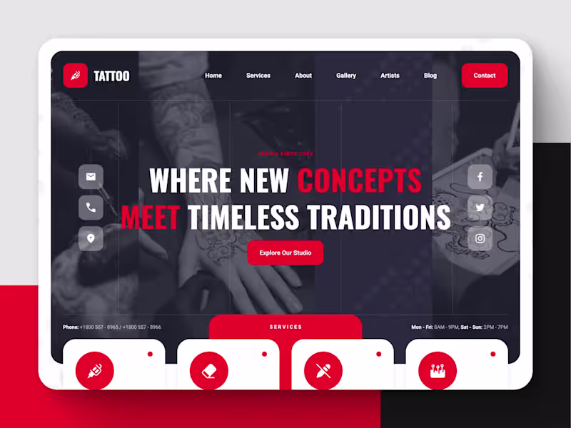 Cover image for INKSTAIN: Tattoo Studio Website Template
