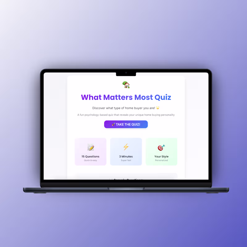 Cover image for WhatMattersMostQuiz – Real Estate Discovery Web App