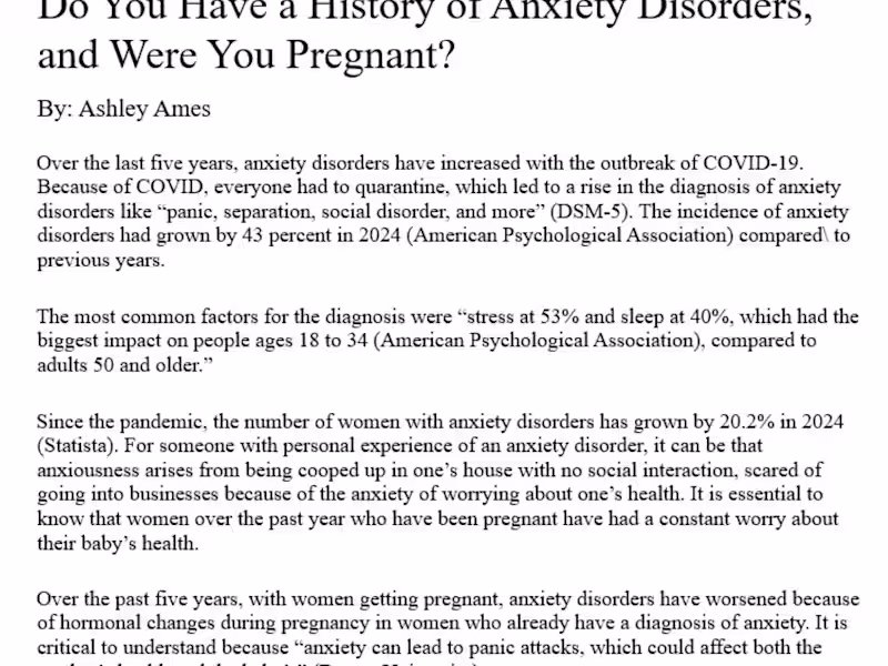 Cover image for A research paper that I wrote about Anxiety disorder and how...