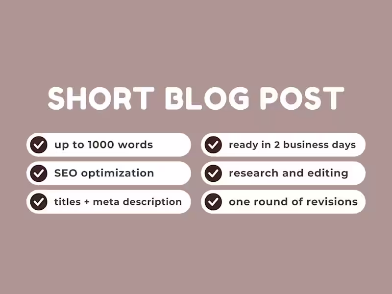Cover image for Blog Post | Short (Up to 1000 Words)