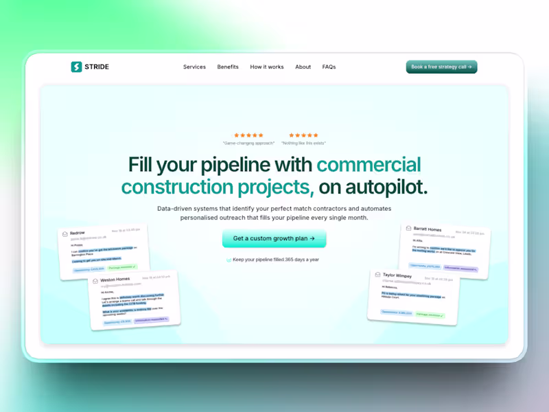 Cover image for Stride Group website design