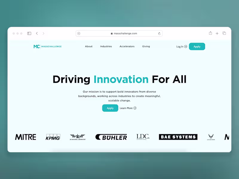 Cover image for Mass Challenge - Website Redesign