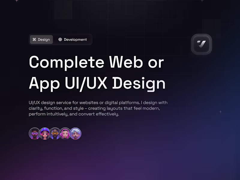 Cover image for UI/UX Design – Complete Web or App Design
