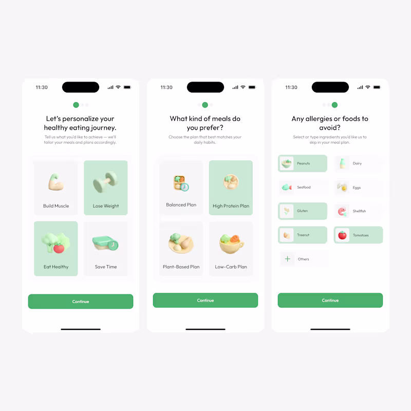 Cover image for 🍃 Healthy Meal App – Personalized Onboarding Experience Ove...