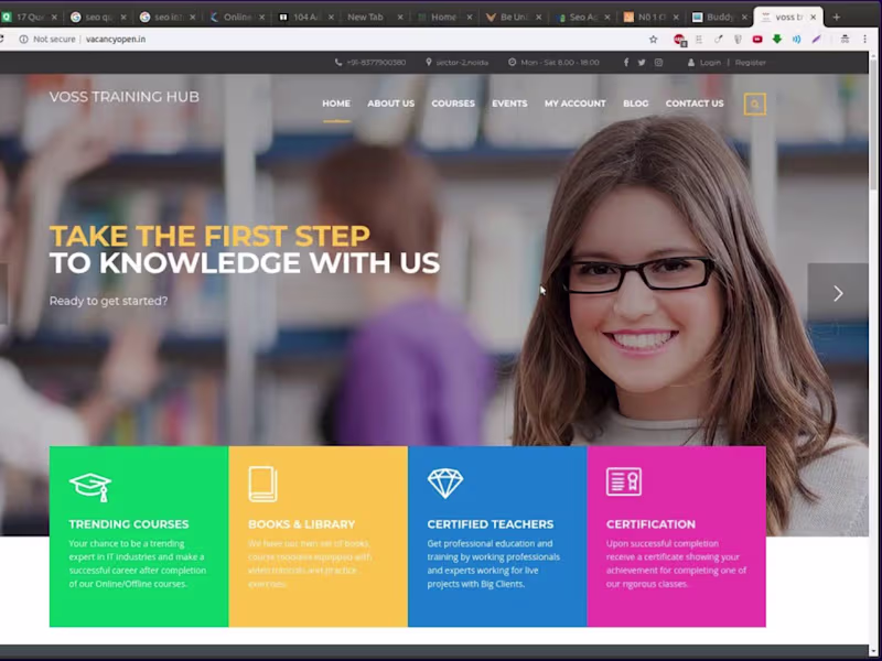 Cover image for eLearning website, website design, Squarespace, Mightynetwor