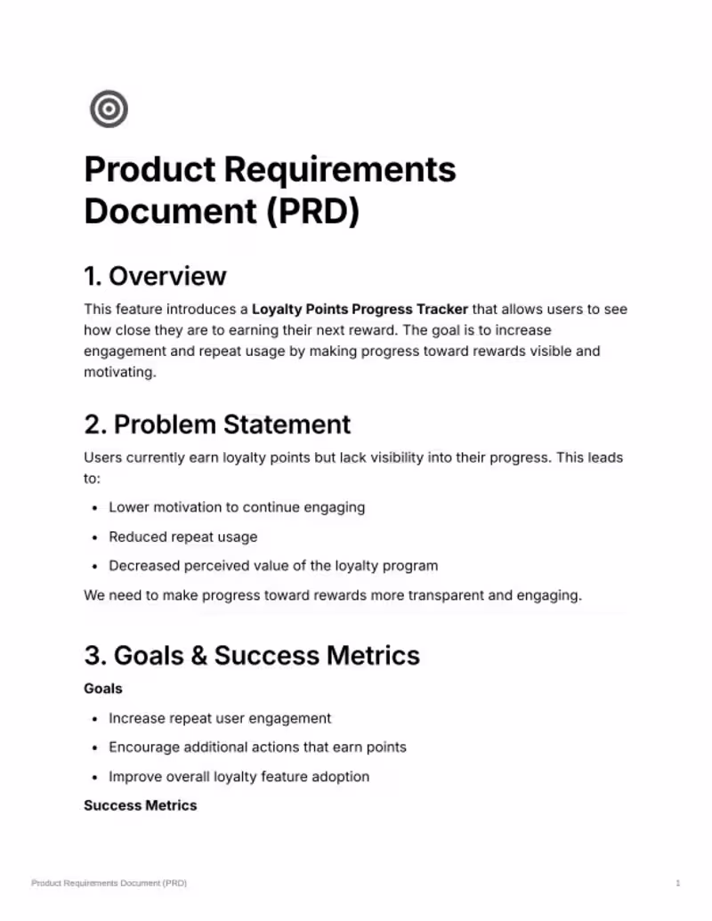 Cover image for Product Requirements Document (PRD) –