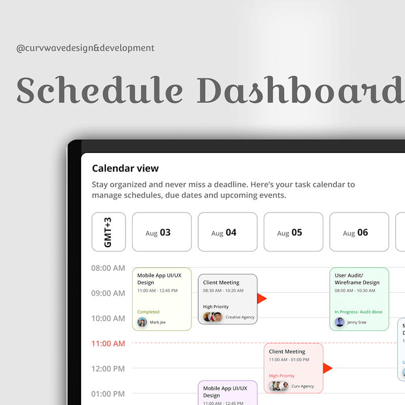 Cover image for Work Schedule Dashboard UI Screen