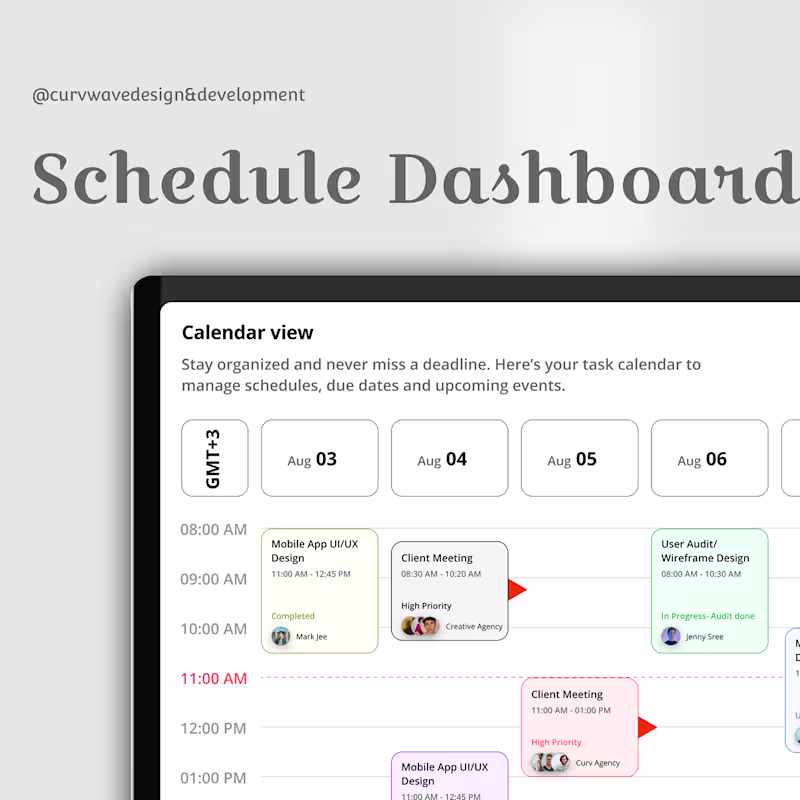 Cover image for Work Schedule Dashboard UI Screen