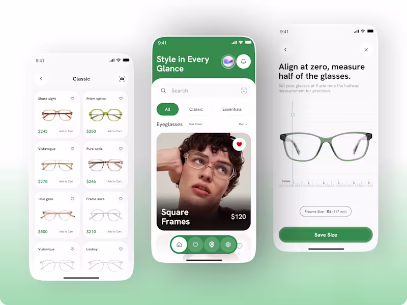 Cover image for Eyewear AI Mobile App UI