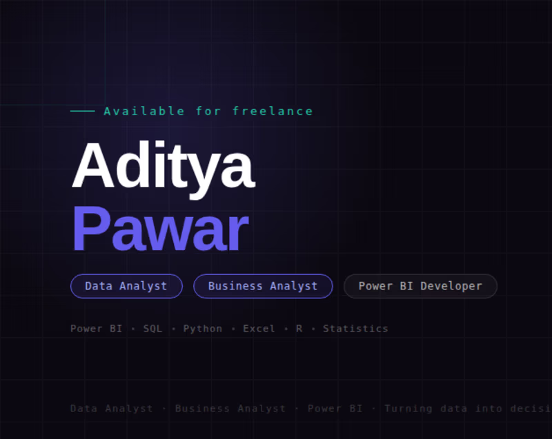 Cover image for Power BI Dashboard & Data Analysis