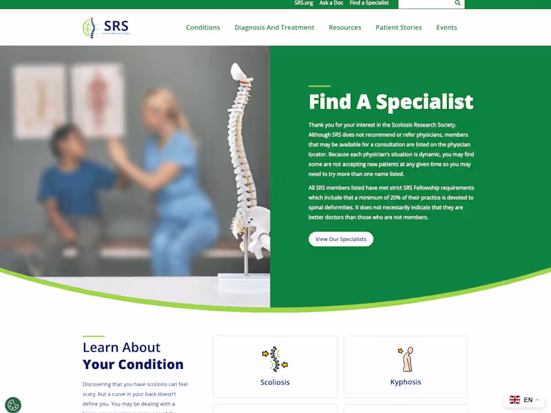 Cover image for Headless CMS - Scoliosis Research Society Patients Site