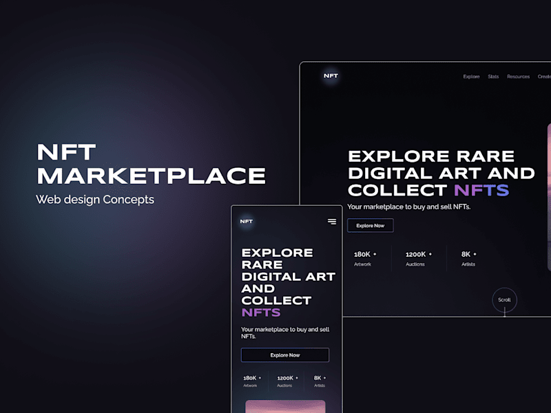 Cover image for Landing design | NFT marketplace