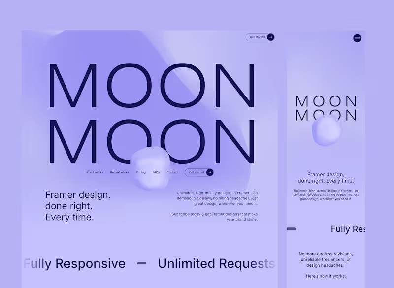 Cover image for moonmoon.digital • Design Agency Landing Page
