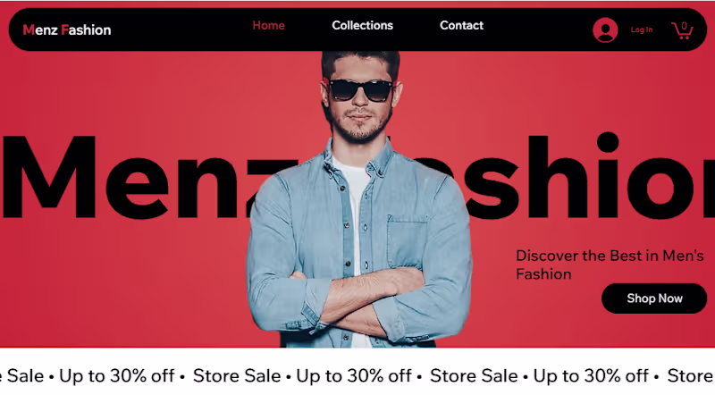 Cover image for Menz Fashion | Ecommerce Fashion Store Built on Wix Studio