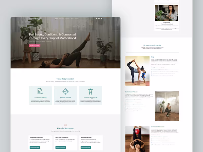 Cover image for WellMom Fitness Framer Website Development