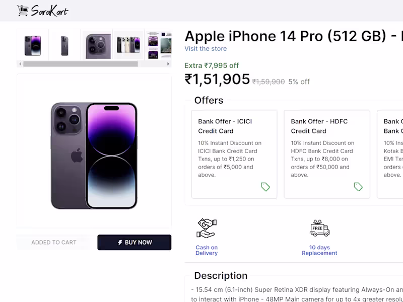 Cover image for Sara Kart - ECommerce