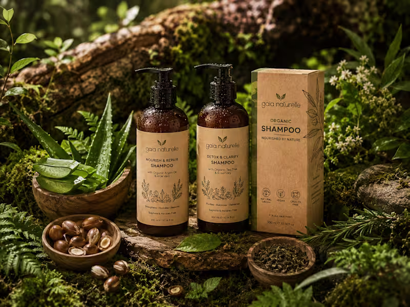 Cover image for Organic Shampoo Brand Packaging &