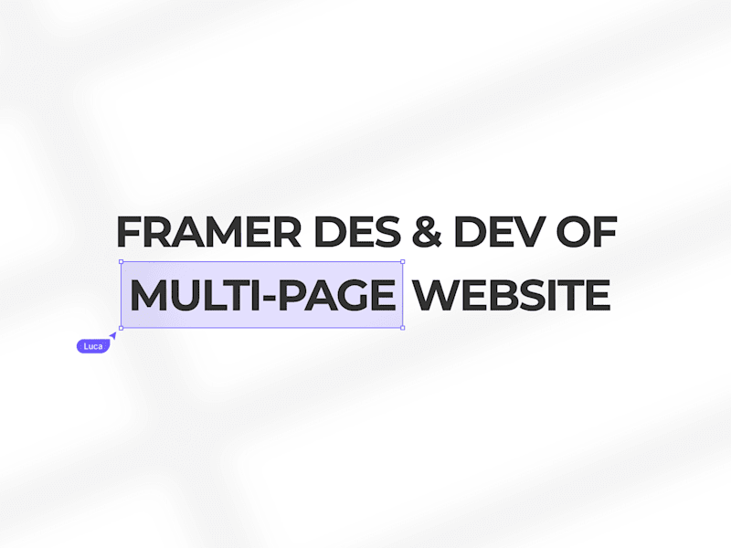 Cover image for Multi-Page website in Framer