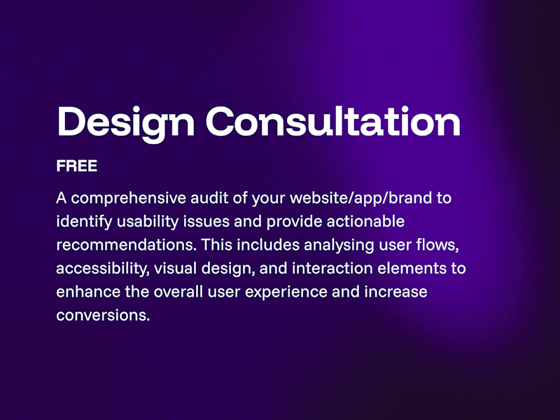 Cover image for Design Audit/Consultation