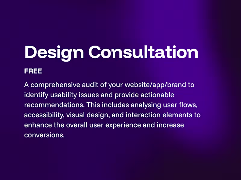 Cover image for Design Audit/Consultation