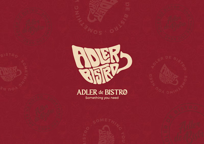 Cover image for Adler de Bistro cafe logo design :: Behance