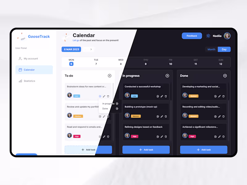 Cover image for GooseTrack –  Productivity Web App (Dashboard)
