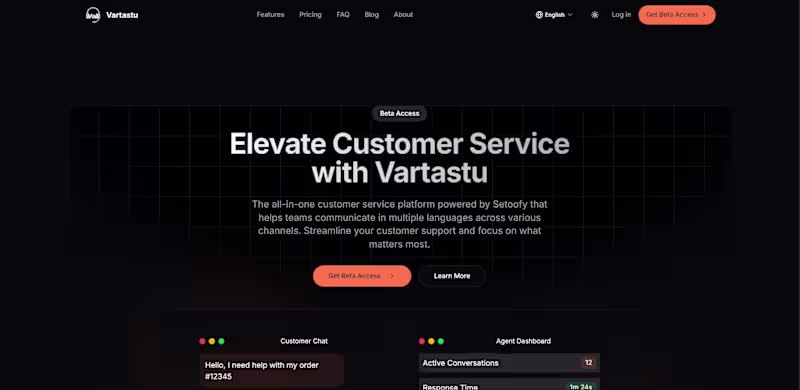 Cover image for Vartastu - Customer Service Chat Platform