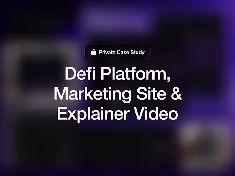 Cover image for DeFi Platform: Product, Marketing Site, and Explainer Video