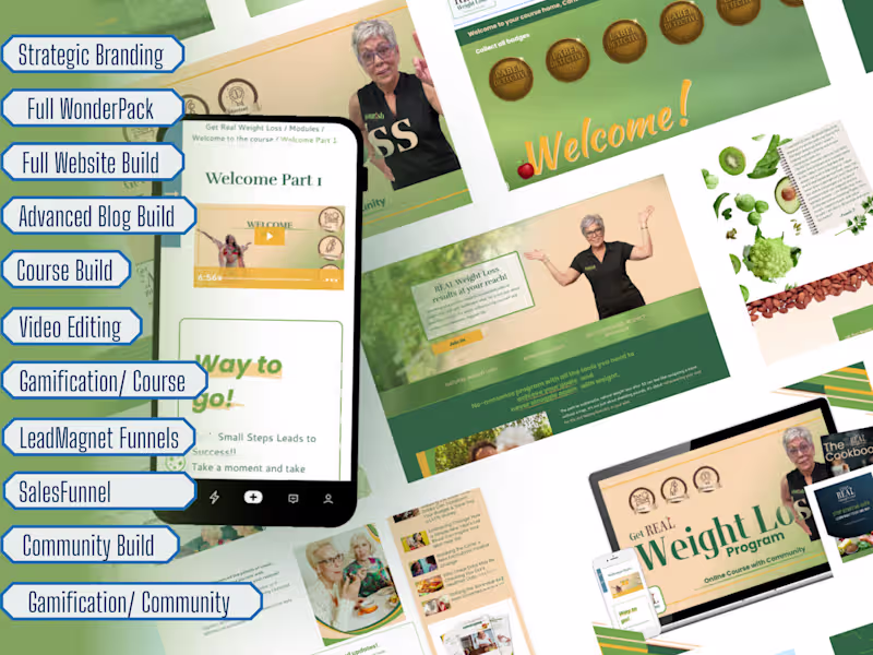 Cover image for Get Real Weight Loss / Branding & Full Kajabi Build