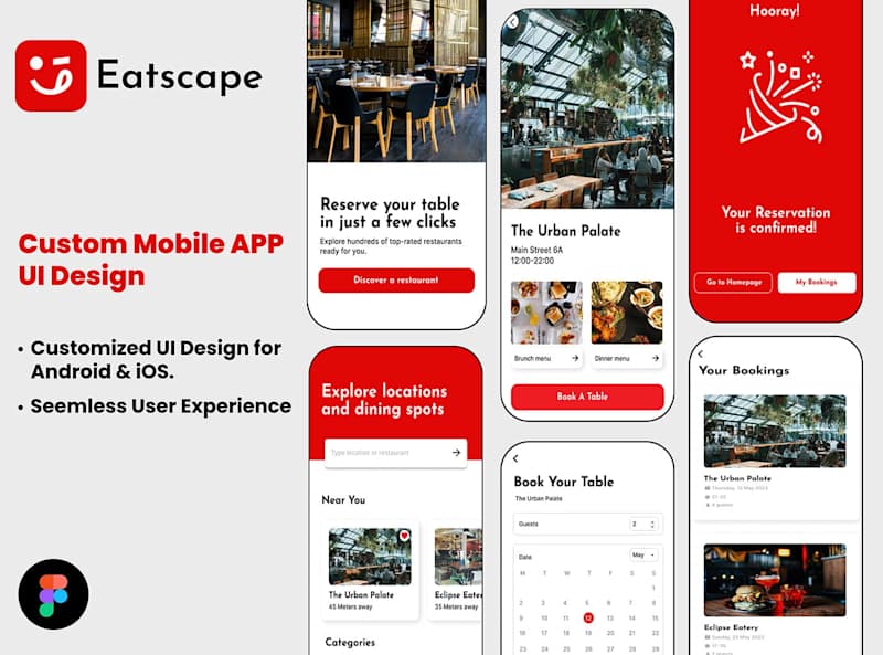 Cover image for Eatscape Restaurant Mobile App UI Design