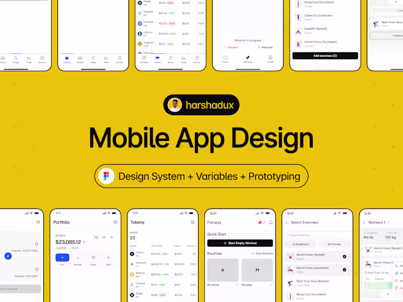 Cover image for Mobile App UI/UX with FIGMA variables