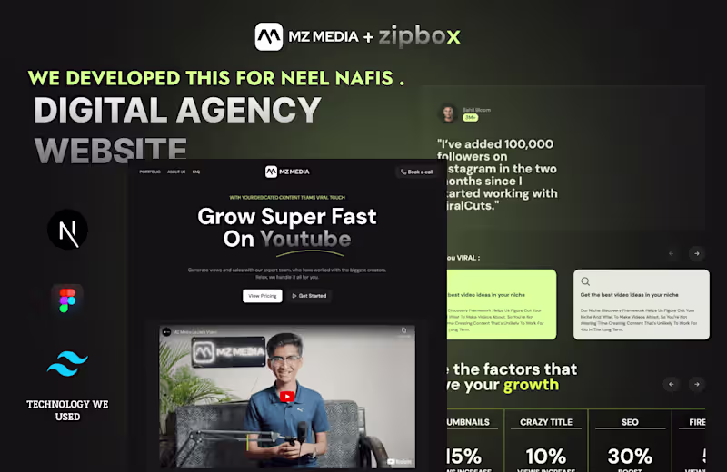 Cover image for Digital Agency website for a  young Creator & influencer 