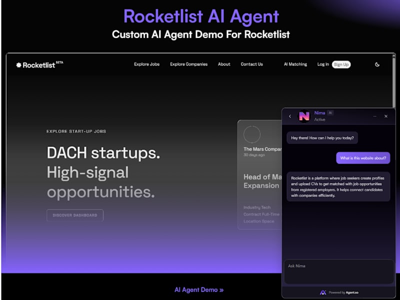 Cover image for Custom AI Agent Development for Rocketlist.ai