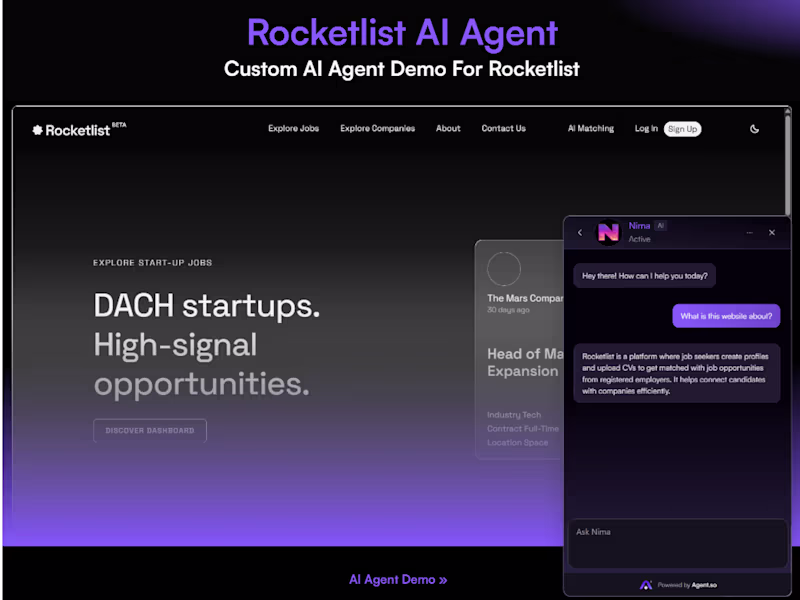 Cover image for Custom AI Agent Development for Rocketlist.ai