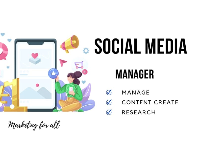 Cover image for I will be your social media marketing manager, content creator
