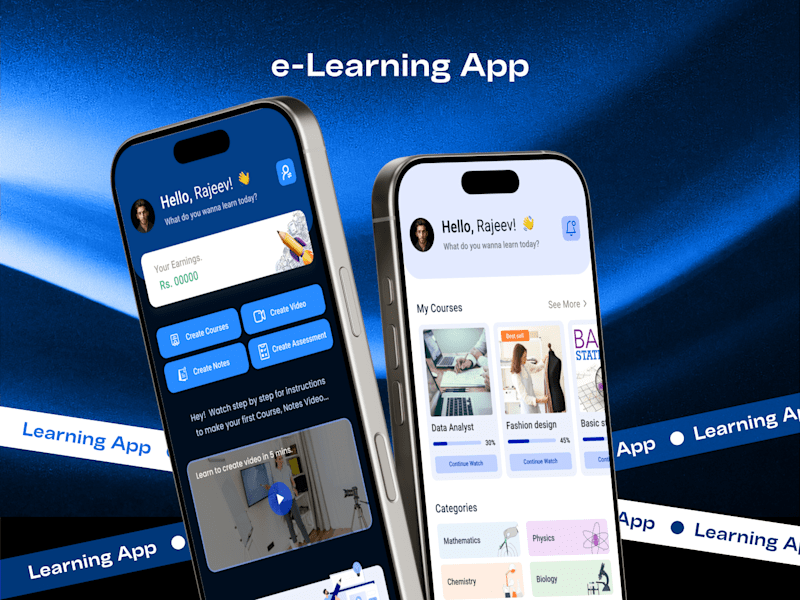 Cover image for e-Learning Mobile App UI/UX Design