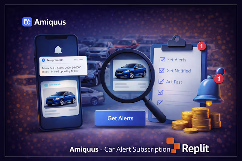 Cover image for Amiquus Car Alert Subscriptions Development