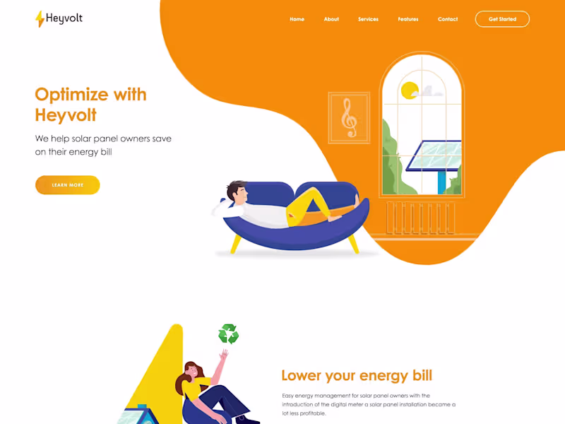 Cover image for Web Design For Heyvolt - A solar optimizing energy company